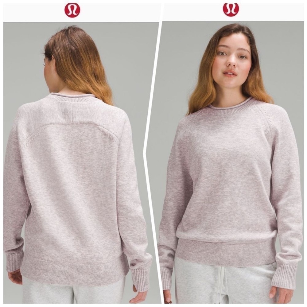 NWOT Lululemon Boxy Cotton-Blend Velvet Dust Gray Lavender Sweater size medium